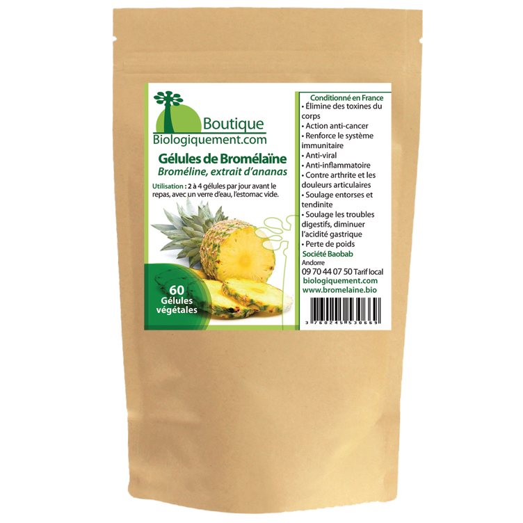 Acheter de la bromélaïne broméline une enzyme extraite de la tige d’ananas traitement naturel du cancer sur la boutique Biologiquement.com